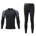 thumbnail image 1 of Moxiu Mens Compression Tights Sets Sports Running Set Compression Shirt + Pants Skin-Tight Long Sleeves Quick Dry Fitness Tracksuit Gym 2025 Black,XL, 1 of 2