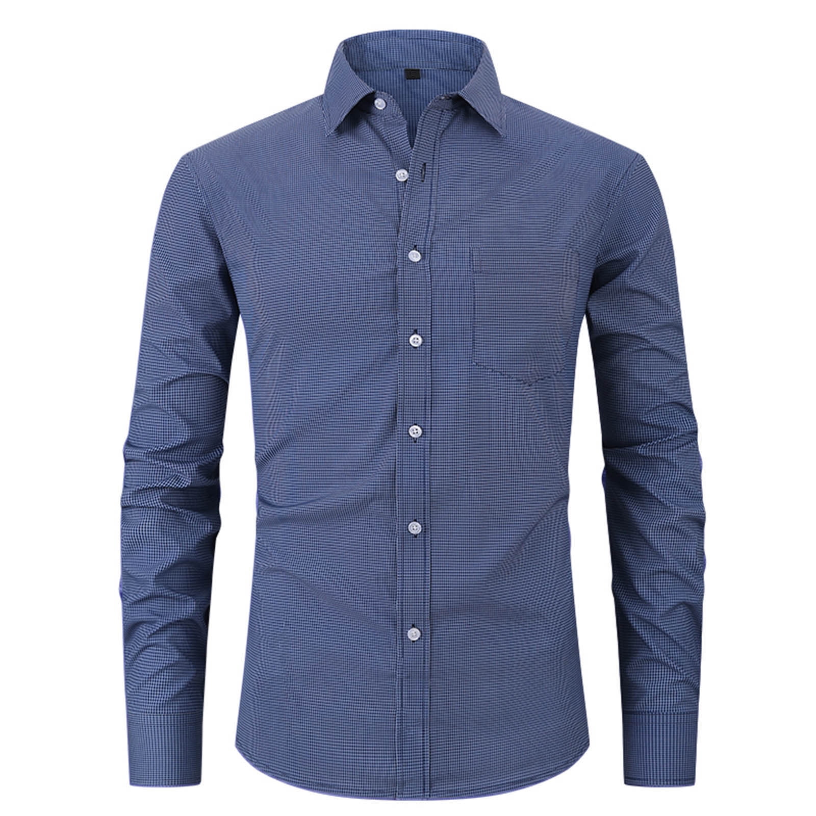 Dbutiy Men's Long Sleeve Dress Shirt - Wrinkle Free, Button Down, Casual & Business Slim Fit Shirt - View #14