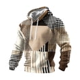 thumbnail image 1 of Moxiu Mens Waffle Hoodie Sweatshirt Aztec Pullover Knit Fleece Drawstring Comfy Vintage Western Ethnic Big and Tall Hoodie, 1 of 2