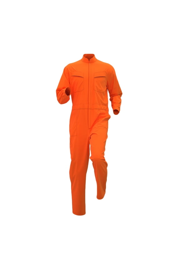 Multi Pockets Repairman Work Coverall 2025 - Men Long Sleeve Zipper Pants Overalls Uniform Jumpsuits Rompers Orange,S