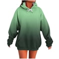 thumbnail image 1 of Moxiu Oversize Hoodie Women Pullover Gradient Color Hoodie Fall Winter Fleece Hooded Sweatshirts Tops with Pocket 2025 Green,S, 1 of 6