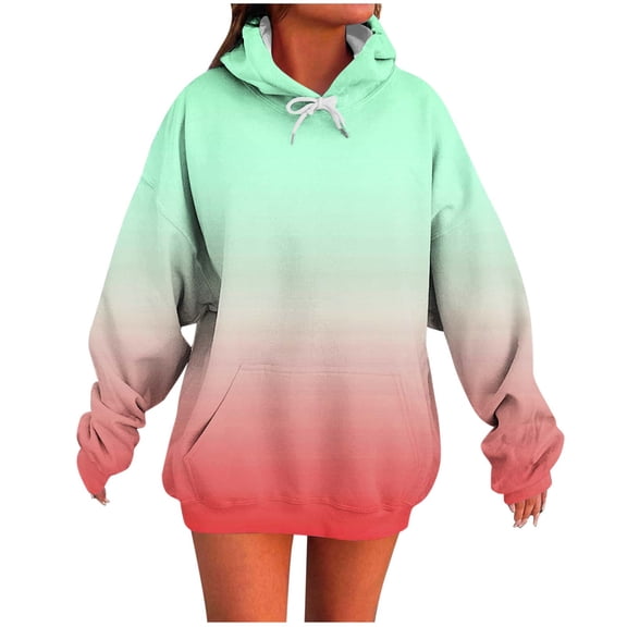 Moxiu Oversized Hoodie Womens Pullover Tie Dye Print Hoodie Fall Winter Fleece Hooded Sweatshirts Tops with Pocket 2025 Red,M
