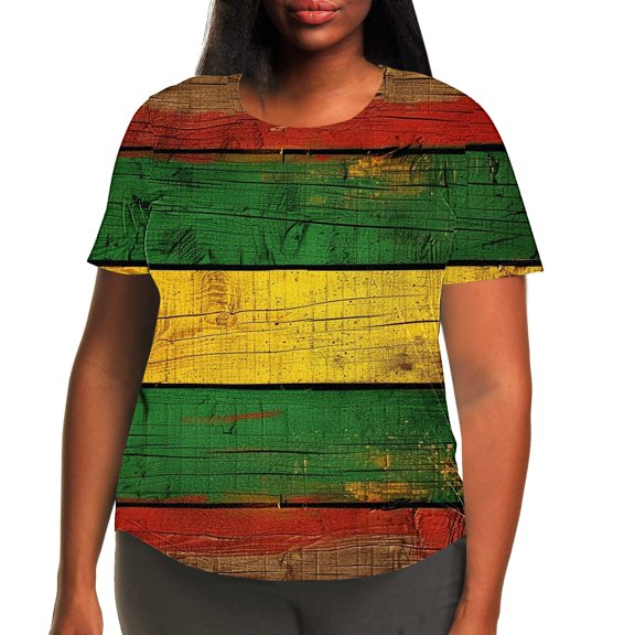 Moxiu Plus Size Womens Patriotic Tshirt Short Sleeve American Flag Graphic Tee Shirts Summer Round Neck Oversized 4th of July Tees Tops 2025 Multicolor,XXXL