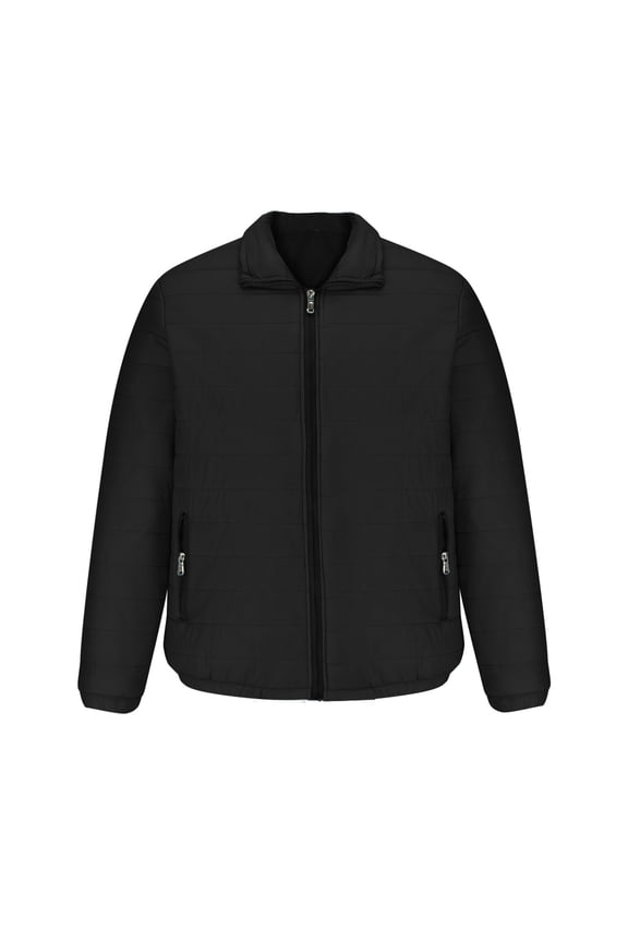 Puffer Coats for Men Lightweight Zip Up Padded Coat Stand Collar Packable Puffy Down Jacket Winter Quilted Bubble Jackets 2024 Black,M
