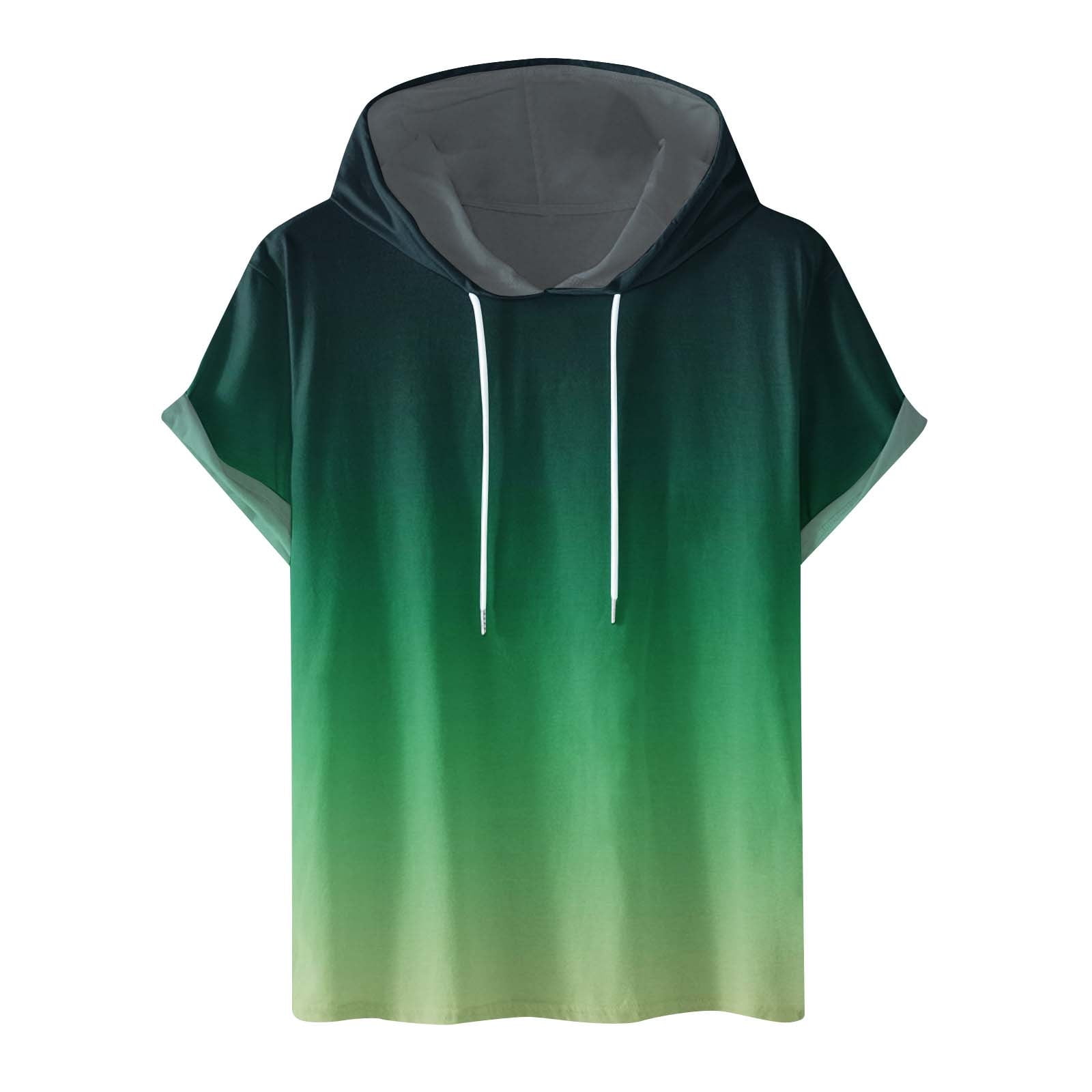 Moxiu Short Sleeve Workout Hoodies for Men Gym Sweatshirt Muscle - Main Image