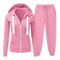 thumbnail image 1 of Moxiu Sweatsuits for Women Zip Up Hoodies and Drawstring Sweatpants 2 Piece Set Casaul Jogging Suits Athletic Workout Gym Tracksuit 2025 Pink,M, 1 of 8