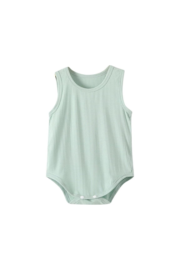 Toddler Boy Onesies Unisex Soft Ribbed One Piece Sleeveless Bodysuit Comfortable Summer Tank Rompers Mint Green,1 Years