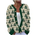 thumbnail image 1 of Moxiu Ugly Christmas Cardigan Women Plus Size Long Sleeve Open Front Button Down Cardigan Sweaters Cute Xmas Tree Print Fall Coat 2025, 1 of 5