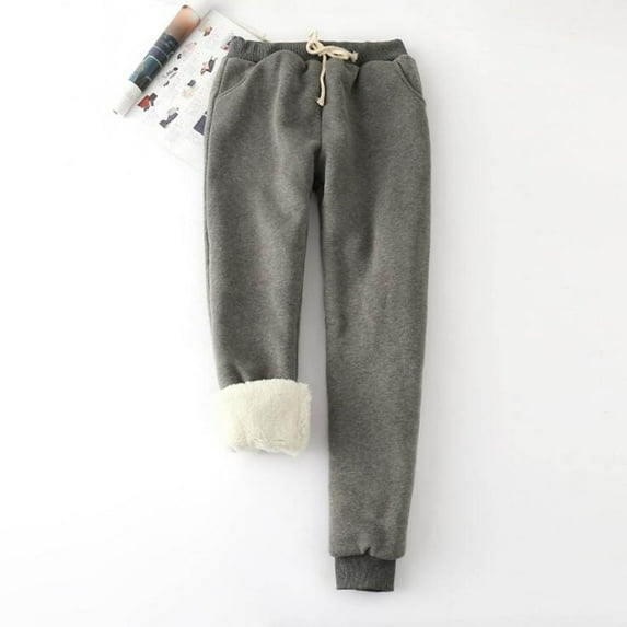 Moxiu Warm Sweatpants Women Sweatpants Women Fleece Lined Winter Warm Joggers High Waist Athletic Jogger Pants Thicken Outdoor Pants 2024 Dark Gray,XXXL