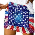 thumbnail image 1 of Moxiu Women American Flag Shorts 2025 Casual Summer 4th of July Drawstring Shorts with Pockets Comfy Beach Patriotic Shorts Multicolor,XXL, 1 of 5