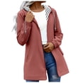 thumbnail image 1 of Moxiu Women Rain Coats Long Jacket with Hood Lightweight Travel Hiking Outdoor Waterproof Windbreaker Jackets with Pocket Red,XXXXL, 1 of 8