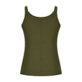 thumbnail image 1 of Moxiu Women Spaghetti Strap Scoop Neck Ribbed Tank Tops Slim Fitted Knit Camisole Basic Sleeveless Layering Shirts Plus Size Army Green,M, 1 of 6