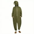 thumbnail image 1 of Moxiu Women's Halloween Onesie Half Zip One-piece Jumpsuits Romper Pajamas Halloween Cosplay Costume for Autumn Winter 2025 Army Green,S, 1 of 9