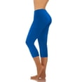 thumbnail image 1 of Moxiu Women's High Waisted Tummy Control Yoga Capri Leggings Solid Color Non See Through Stretch Soft Gym Workout Tights 2026 Blue,XXL, 1 of 9