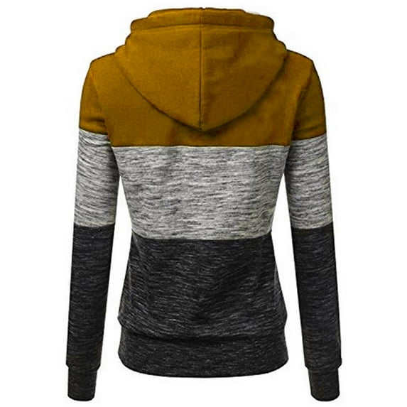 Moxiu Women's Hoodies Trendy Casual Sweatshirt Patchwork Ladies Hooded Tunic Blouses Pullover Long Sleeve Drawstring Sweatshirts