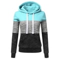 thumbnail image 1 of Moxiu Women's Hoodies Trendy Casual Sweatshirt Patchwork Ladies Hooded Tunic Blouses Pullover Long Sleeve Drawstring Sweatshirts, 1 of 3