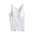 thumbnail image 1 of Moxiu Women's Plus Size Modal Padded Racerback Built-in Bra Yoga Workout Basic Camisole Tank Top White,M, 1 of 5