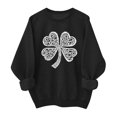 thumbnail image 1 of Moxiu Women's Saint Patrick'S Day Shirt Lucky Clover Irish Shamrock Pullover Crewneck Graphic Shirts Tops Long Sleeve Sweatshirt Black,M, 1 of 6
