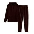 thumbnail image 1 of Moxiu Women's Sweatsuits 2 Piece Fall Winter Lounge Hoodie Sets Oversized Sweatshirt Jogger Sweatpants Tracksuit Two Piece Workout Sets Brown,XXXL, 1 of 8