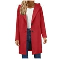 thumbnail image 1 of Moxiu Women's Wool & Pea Coats Trench Coat Women Single Breasted Notch Lapel Collar Peacoat Winter Long Jackets Red,XXL, 1 of 9