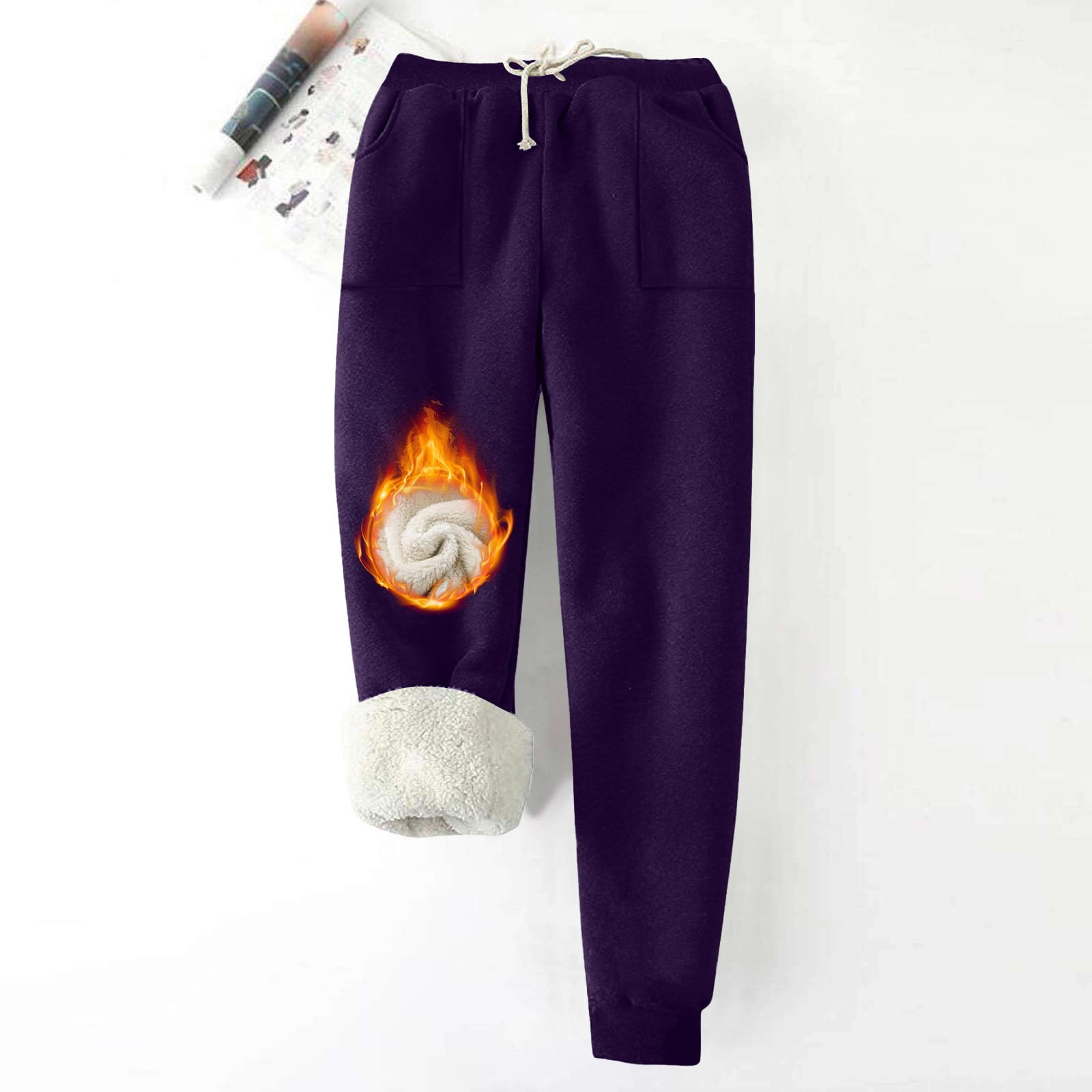 **Winter Collection** Thick-Weight Performance-Luxe-Fleece Track & Lounge Sweat Pant (Plum Purple)