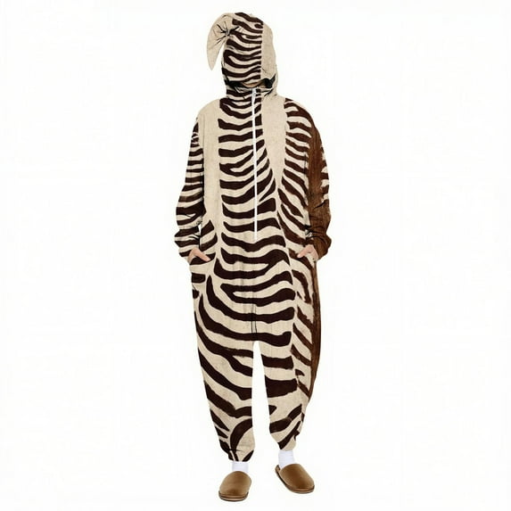 Moxiu Womens Halloween Onesie Half Zip One-piece Jumpsuits Romper Pajamas Funny Halloween Cosplay Costume for Autumn Winter 2025 Multicolor,XS