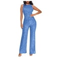 thumbnail image 1 of Moxiu Womens Holiday Sequin Jumpsuit for Special Occasion Cocktail Party Event Guest Clubwear Dressy Wide Leg Romper Pant 2026 Sky Blue,XXL, 1 of 6