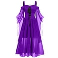 thumbnail image 1 of Moxiu Women's Gothic Renaissance Dress Plus Size Lace Up Cold Shoulder Steampunk Camisole Butterfly Sleeve Halloween Dresses, 1 of 4