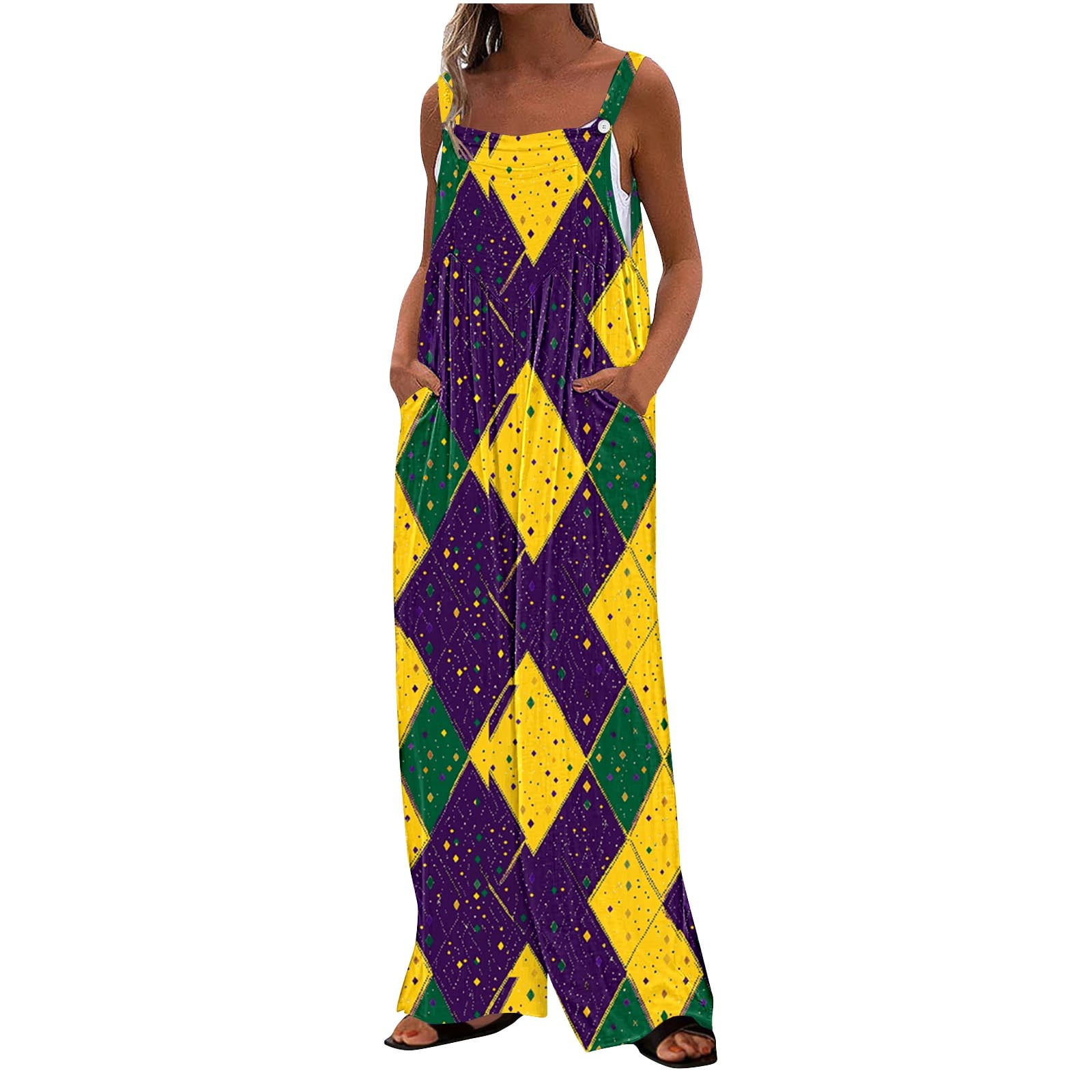 Moxidress Wide Strapes Baggy Foral Printed Jumpsuit main image 0