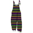 thumbnail image 1 of Moxiu Womens Mardi Gras Overalls Sparkly Sequin Glitter Sleeveless Wide Leg Pants Jumpsuits Carnival Party Bib Overalls 2025 Purple,XL, 1 of 5