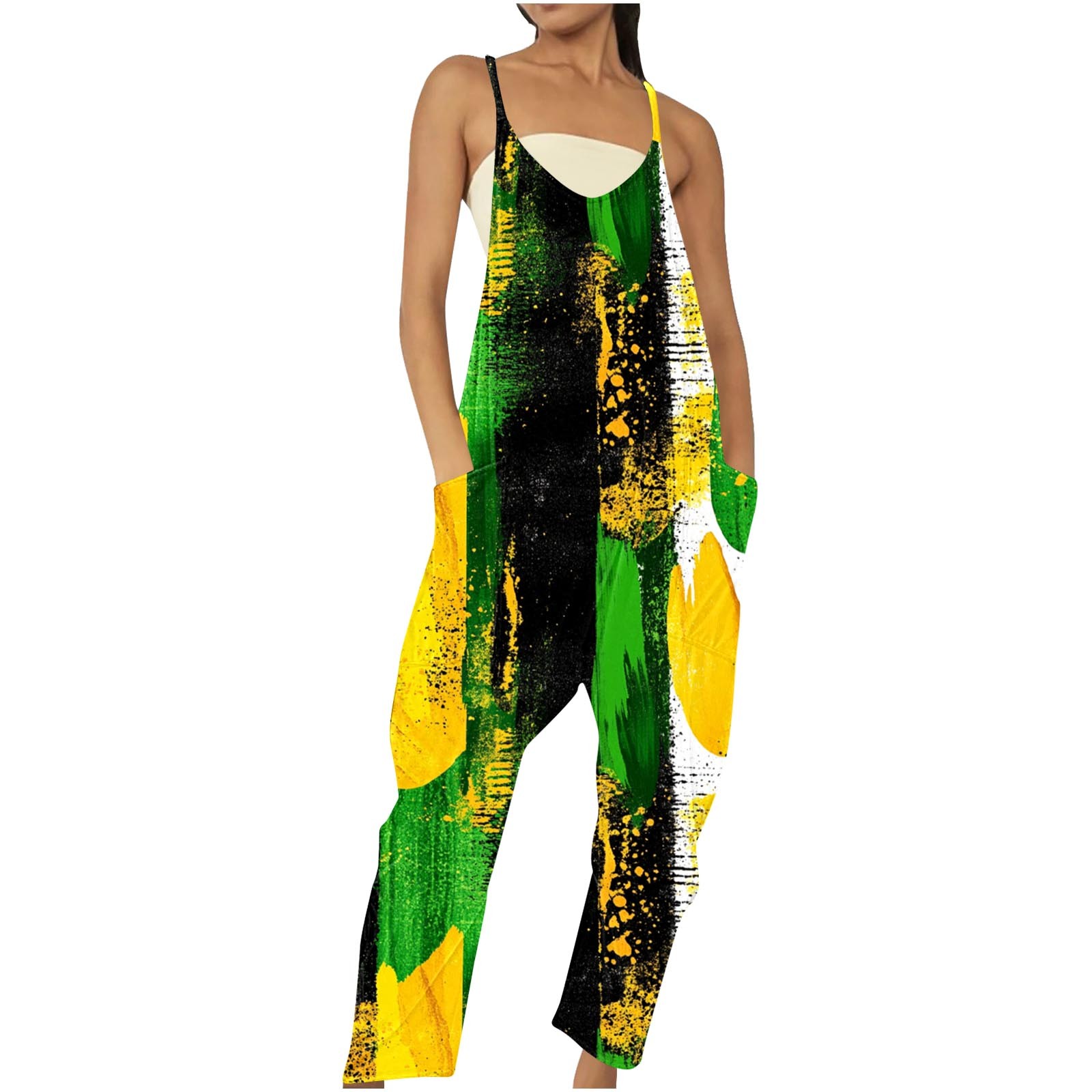 Multicolor Rompers Moxiu Womens Mardi Gras Rompers Coveralls Trousers Pants Catsuit ...