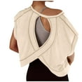 thumbnail image 1 of Moxiu Womens Open Back Workout Tops Spring Summer Backless Short Sleeve Athletic Shirt Running Crop Top Gym Yoga Tee Shirts 2025 Beige,L, 1 of 8