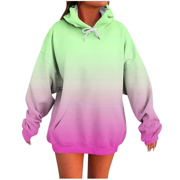 Moxiu Womens Oversize Hoodies Pullover Tie Dye Print Hoodie Fall Winter Fleece Hooded Sweatshirts Tops with Pocket 2025 Hot Pink,L