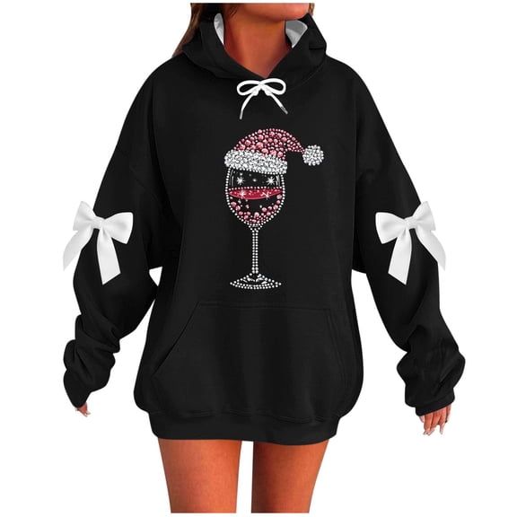 Moxiu Womens Oversized Christmas Shirt 2025 - Gnomes Graphic Oversized Xmas Funny Crewneck Holiday Sweatshirt Black,XXL