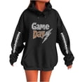 thumbnail image 1 of Moxiu Womens Oversized Hoodie Fleece Rugby Graphic Hoodie Y2K Pullover Sweater Game Day Hooded Sweatshirts with Pockets 2025 Black,XXL, 1 of 7