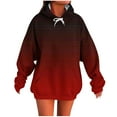 thumbnail image 1 of Moxiu Womens Oversized Hoodies Pullover Gradient Print Hoodie Fall Winter Fleece Hooded Sweatshirts Tops with Pocket 2025 Wine,XXL, 1 of 6