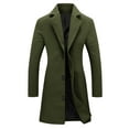 thumbnail image 1 of Moxiu Womens Pea Coat Wool Trench Coat Women Single Breasted Notched Lapel Collar Pea Coats Winter Long Jackets Army Green,M, 1 of 7