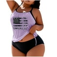 thumbnail image 1 of Moxiu Womens Plus Size Bathing Suits Two Piece Tankini Sets American Flag Graphic Swim Suits with Bottoms Patriotic Modest Swimwear 2025 Purple,L, 1 of 4