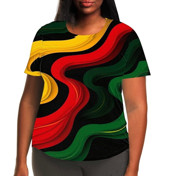 Moxiu Womens Plus Size Patriotic T Shirts Short Sleeve American Flag Graphic Tee Shirts Summer Round Neck Oversized 4th of July Tees Tops 2025 Multicolor,XXL