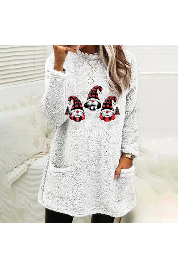 Womens Sherpa Lined Sweatshirt 2024 Sherpa Pullover Oversized Fuzzy Fleece Sweatshirts Faux Fur Fluffy Outerwear with Pockets Winter Soft LoungwearWhite,XXL