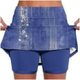 thumbnail image 1 of Moxiu Womens Skorts with Pockets Tummy Control Plus Size Boho Floral Skorts for Women High Waist Athletic Sports Pants Skirt Casual Tennis Gym Shorts 2025 Dark Blue,XL, 1 of 7