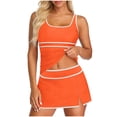 thumbnail image 1 of Moxiu Womens Tankini Swimsuits with Skirt Color Block Two Piece Beach Modest Bathing Suits with Pockets Tummy Control Swimwear, 1 of 5