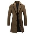 thumbnail image 1 of Moxiu Womens Wool Winter Coats Trench Coat Women Single Breasted Notched Lapel Collar Pea Coats Long Jackets Brown,XL, 1 of 7