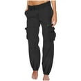 thumbnail image 1 of Moxiu Womens Work Cargo Pants Hiking Pants Low Rise Wide Leg Military Trouser with Zipper Multi-Pocket Y2K Tactical Active Stretchy Loose Cargo Pants 2025 Black,XXL, 1 of 1