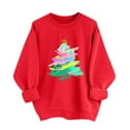 thumbnail image 1 of Moxiu Xmas Sweatshirt for Women Crewneck Long Sleeve, Cute Xmas Tree Print Holiday Top Green,M, 1 of 5