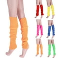 thumbnail image 1 of Moxufan 1 Pair Winter Leg Warmers Warm Japanese Style JK Leg Sleeves Strips Stretchy Fit Knitting Calf Socks Party Sports Yoga Dance Foot Covers,Yellow, 1 of 8
