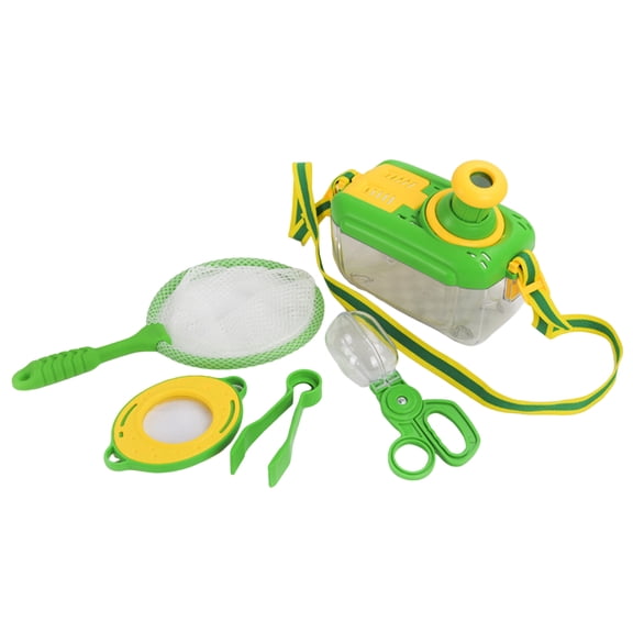 Moxufan 1 Set Kids Animal Catcher Kit with Viewer Box Butterflies Net Scissor Clip Tweezer Magnifying Glass Outdoor Nature Exploration Animal Catching Kit,1 Set