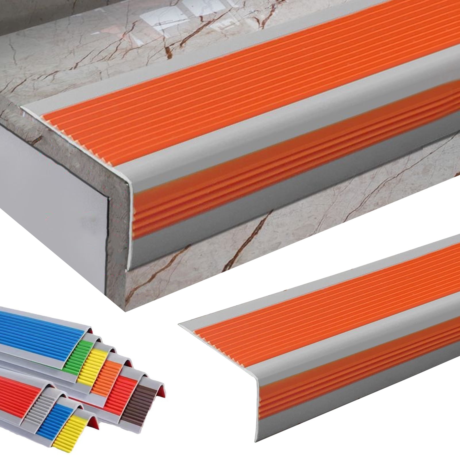 AJLVDY Stair Nosing Edge Trim L-Shape Corner And Edge Protection Profile Stair Nosing Self-Adhesive PVC Corner Profile Coffee Color 6cm X 3cm X 1.2m - View #8