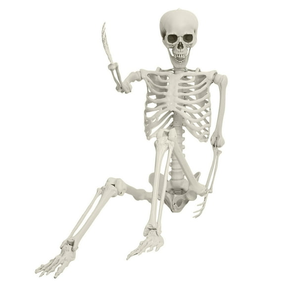Moxufan 5.4FT Poseable Skeleton Prop Life Size Plastic Halloween Human Bones Skeleton Party Supplies