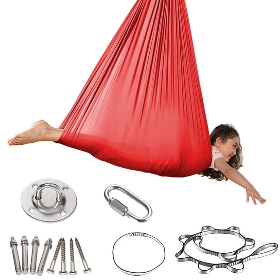 Moxufan Children's Full Body Sensory Compression Socks for Calm Relaxation Sensory Swing Therapy Swing Hammock Stretchy Breathable Body Sox,Atrovirens